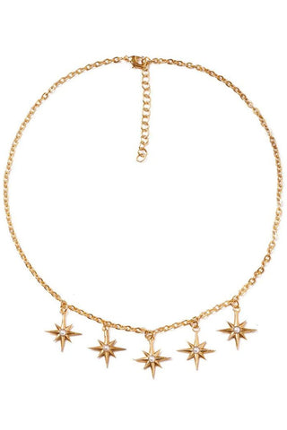 Pearls Starburst Necklace: Gold
