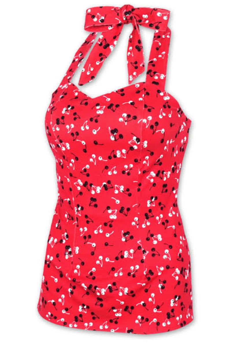 Red Cherry Halter Top