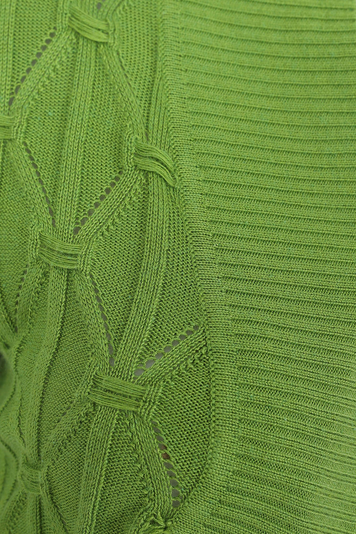 Eden Diamond Knit bolero: Green