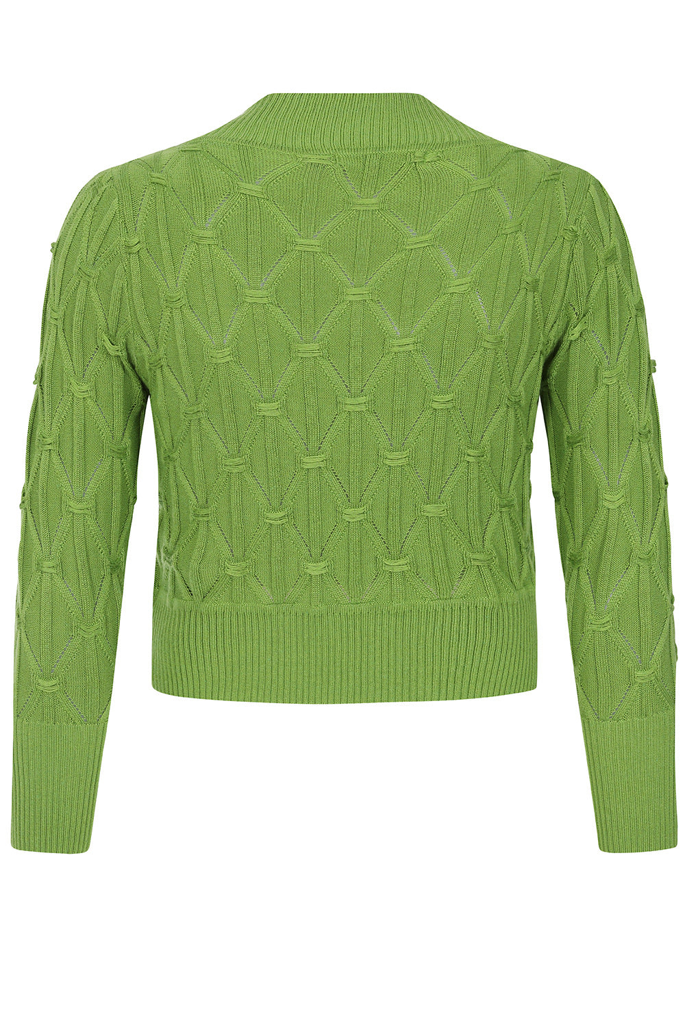 Eden Diamond Knit bolero: Green