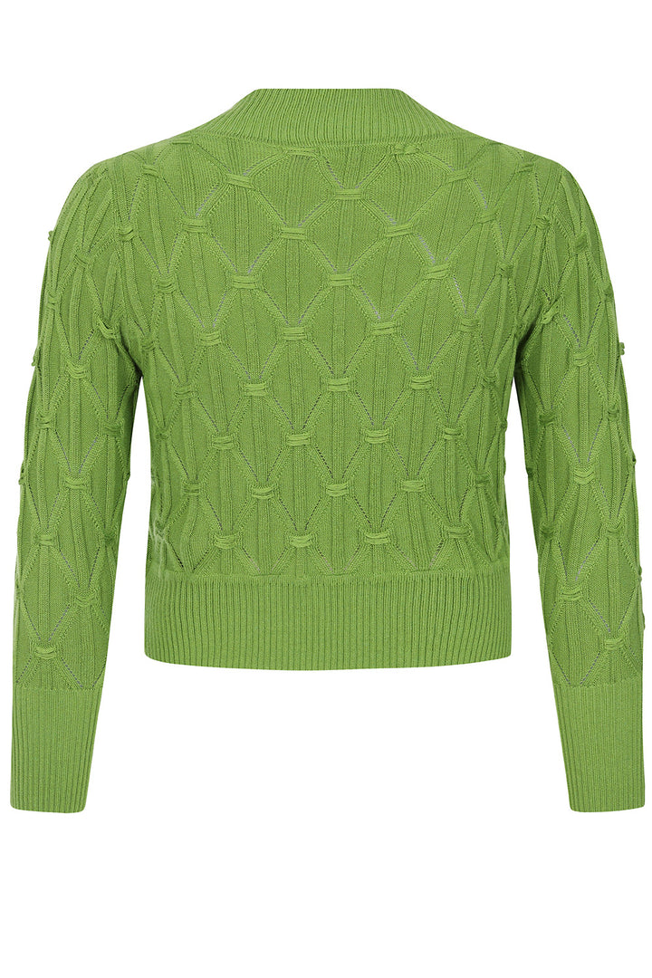 Eden Diamond Knit bolero: Green