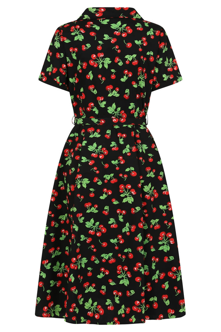Darla Cherries Dress: Black