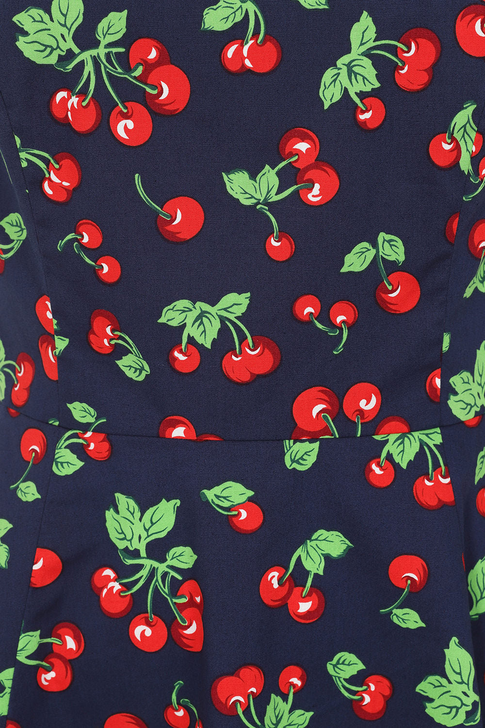 Nora heart cherry dress: Navy