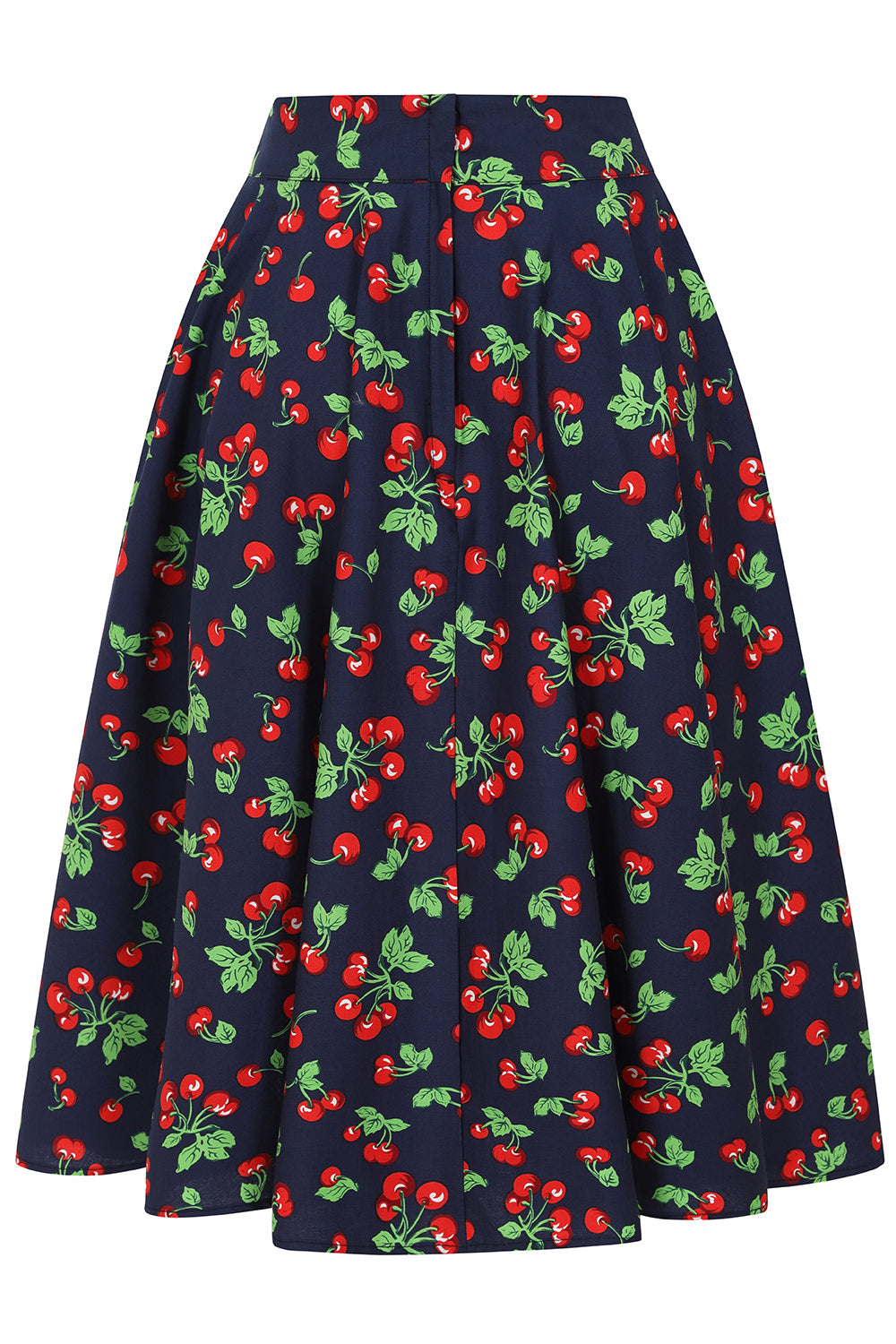 Cary Cherry Swing Skirt: Navy