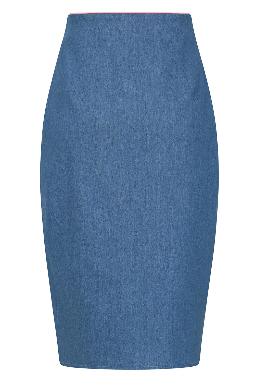 Millie Swallow Pencil Skirt: Denim Blue