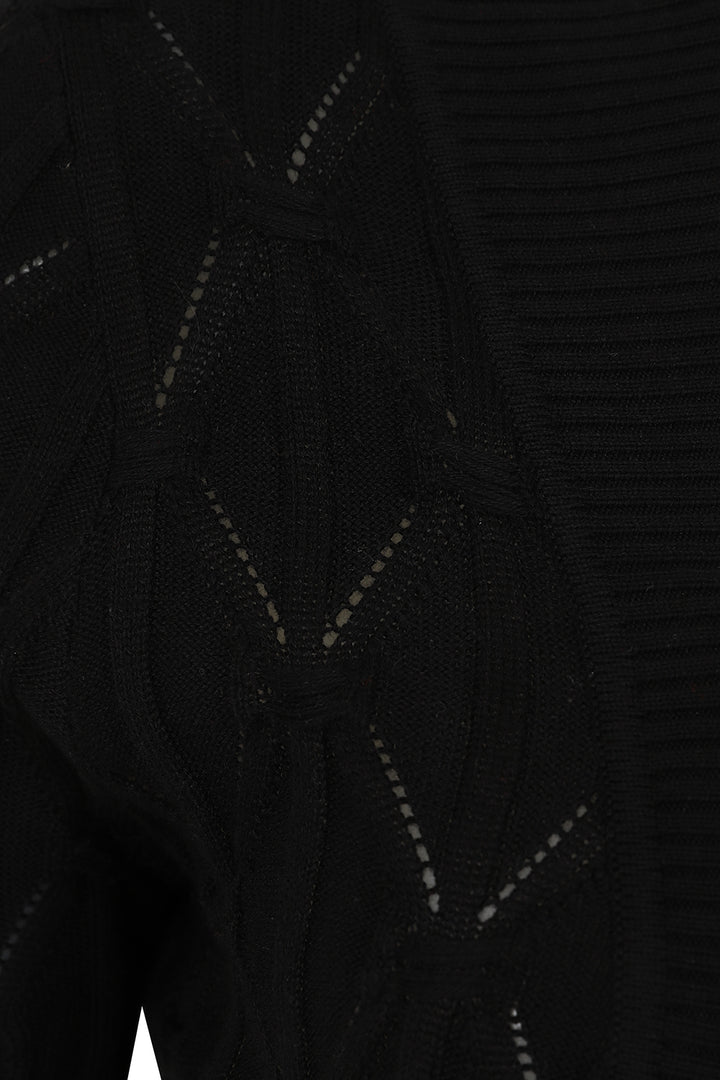 Eden Diamond Knit bolero: Black