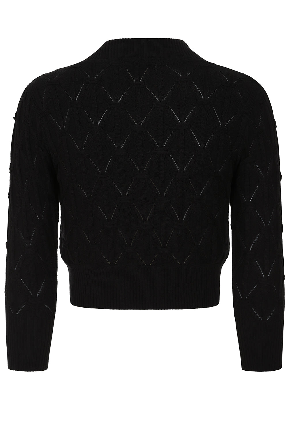 Eden Diamond Knit bolero: Black