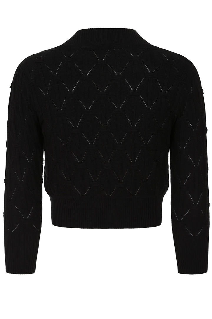 Eden Diamond Knit bolero: Black