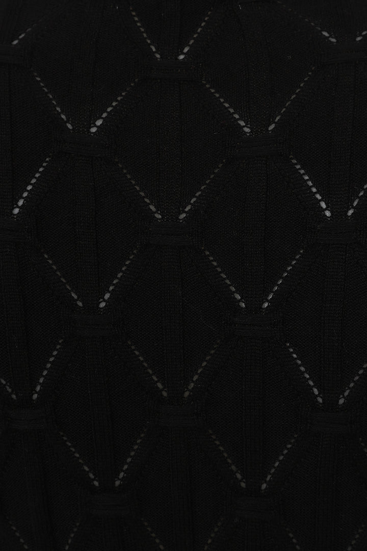 Eden Diamond Knit bolero: Black