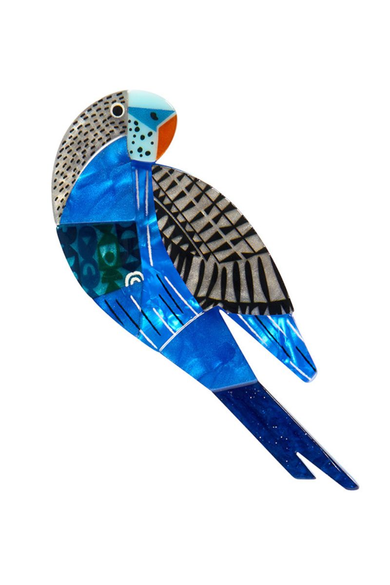 A Budgie Named Chirp Brooch