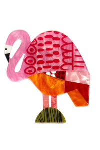 A Flamingo Named Honk Brooch