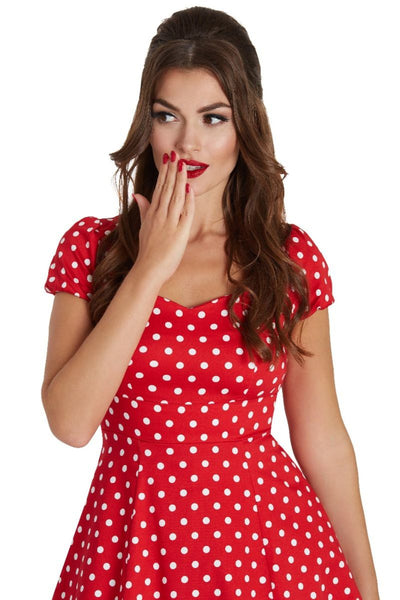 Claudia 50s style Polka Dot Dress: Red