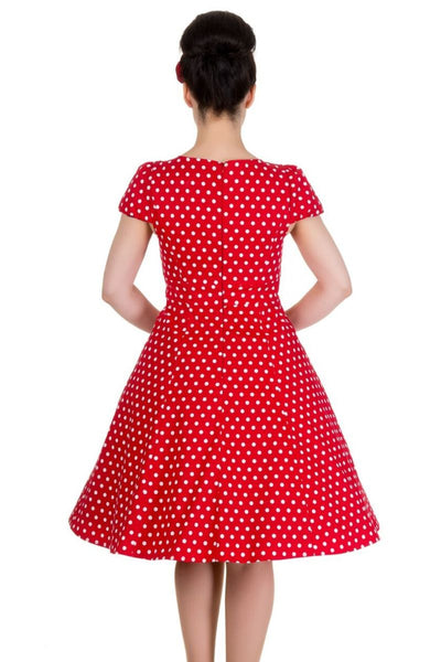 Claudia 50s style Polka Dot Dress: Red