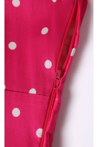 Darlene Full Circle Pink Polka Dot Swing Dress