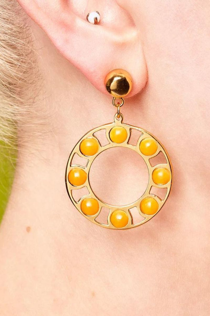 Fiery Drop Hoop Earrings