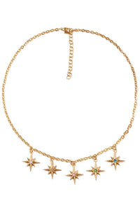 Gems Starburst Necklace: Gold