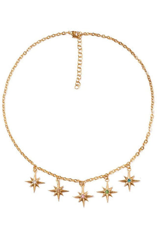 Gems Starburst Necklace: Gold