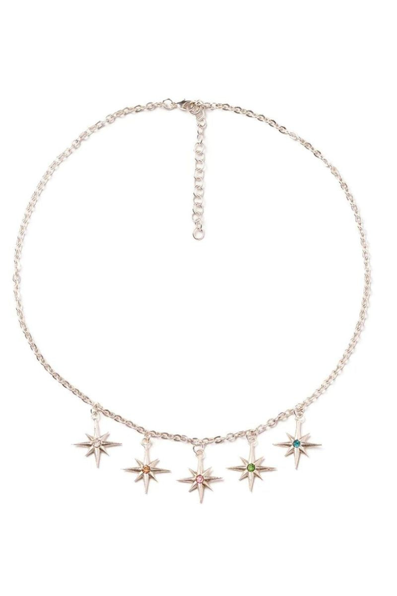 Gems Starburst Necklace: Silver