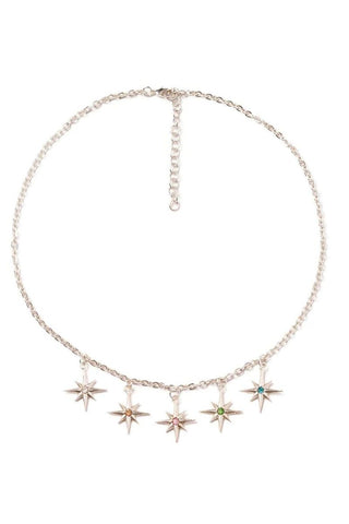 Gems Starburst Necklace: Silver