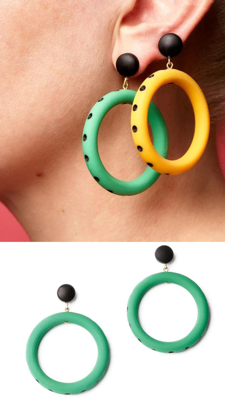 Large Sea Glass Matte Hoop Earrings