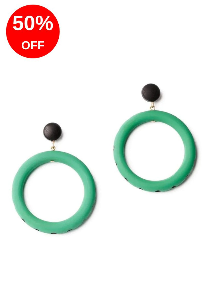 Large Sea Glass Matte Hoop Earrings