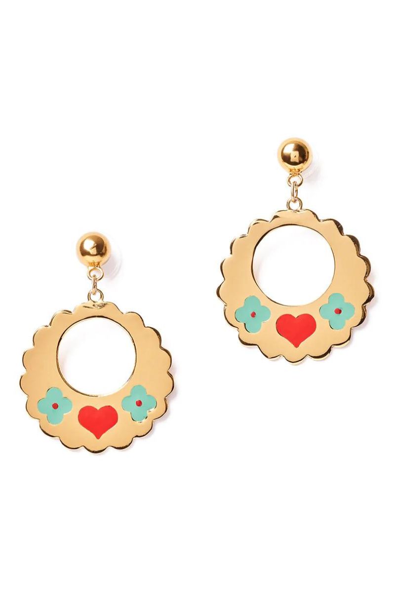 Love Bird Gold Coloured Earrings