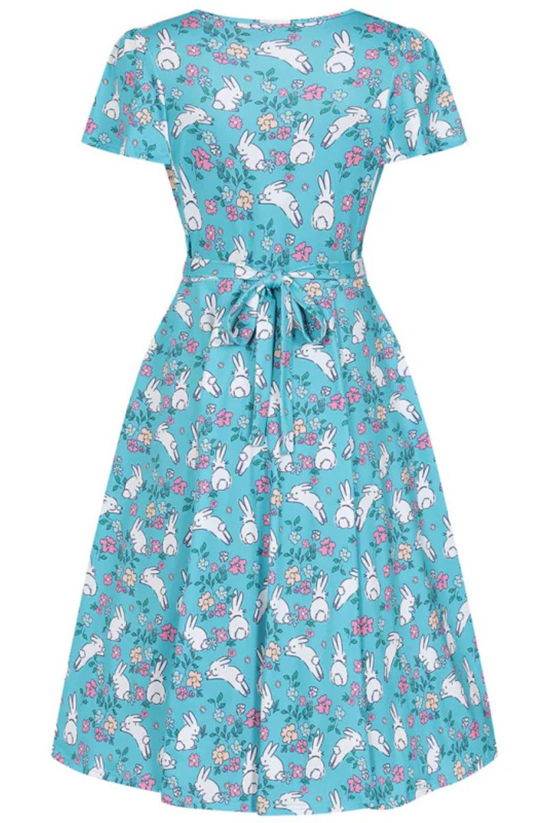 Lyra Dress - Blue Bunnies