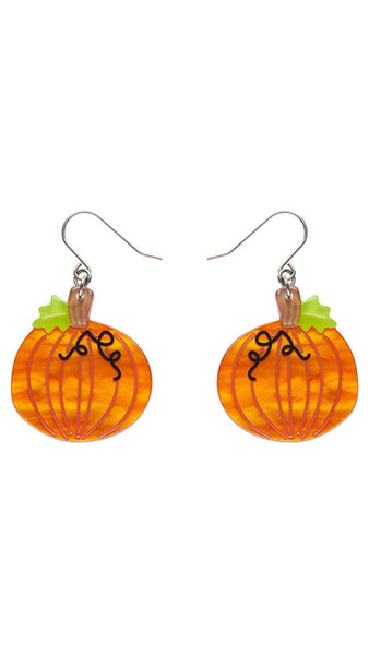 Midnight Magic Pumpkin Drop Earrings