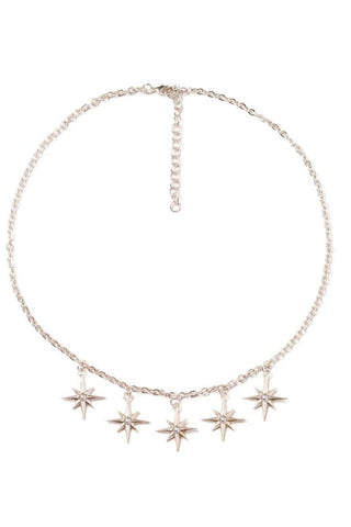 Pearls Starburst Necklace Silver