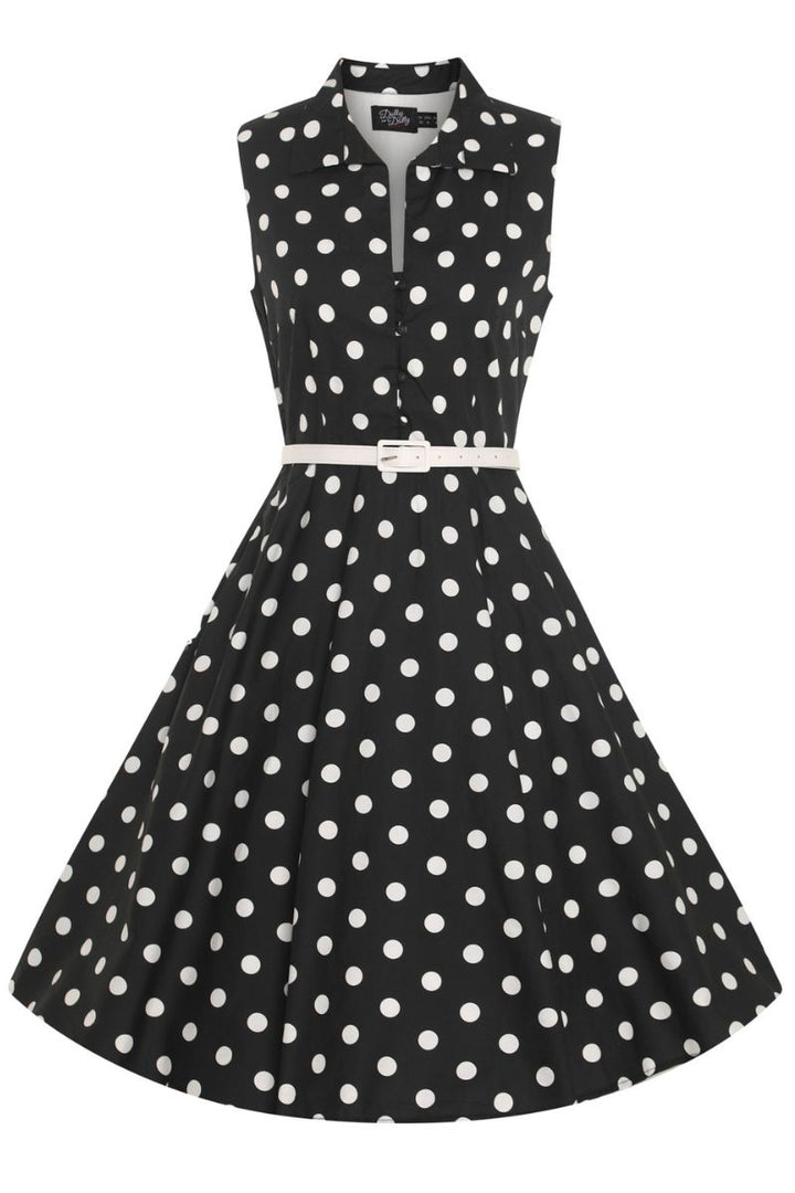 Poppy Polka Dot Shirt Dress: Dark Grey