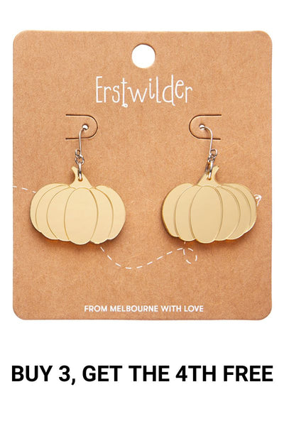 Pumpkin Mirror Drop Earrings - Gold