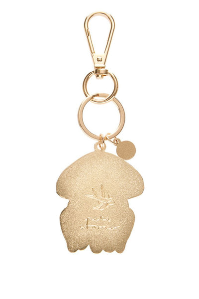 The Whimsical White Spotted Jellyfish Enamel Key Ring