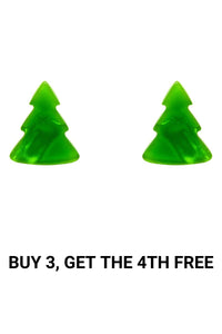 Tree Ripple Stud Earrings - Green