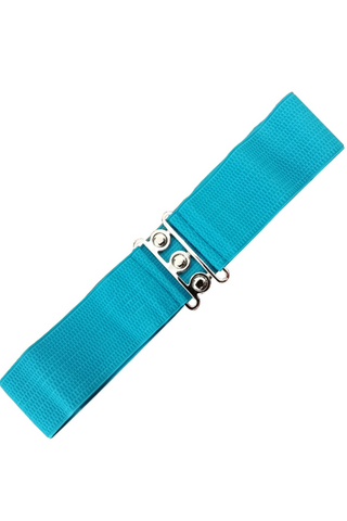 Vintage Stretch Belt: TEAL BLUE - Fluro Sugar