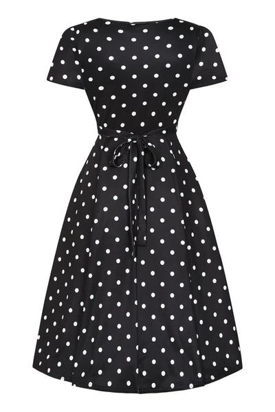 Lyra Dress - Black Polka Dot
