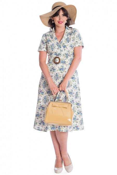 *MISSING BELT* Wild Flower Fit & Flare Dress