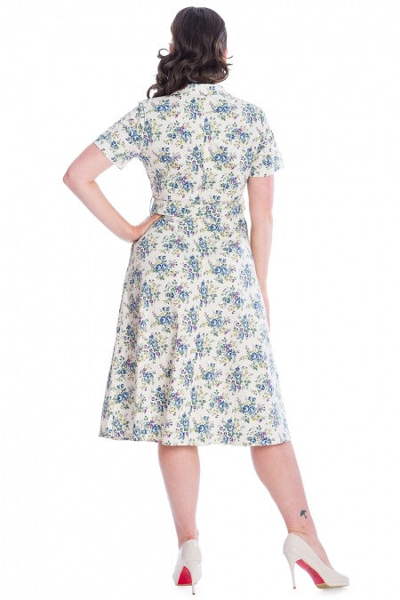 *MISSING BELT* Wild Flower Fit & Flare Dress