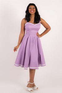 Nova Heart Trim Swing Dress Lilac