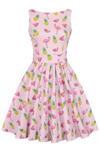 Tea Dress: Calypso Flamingo