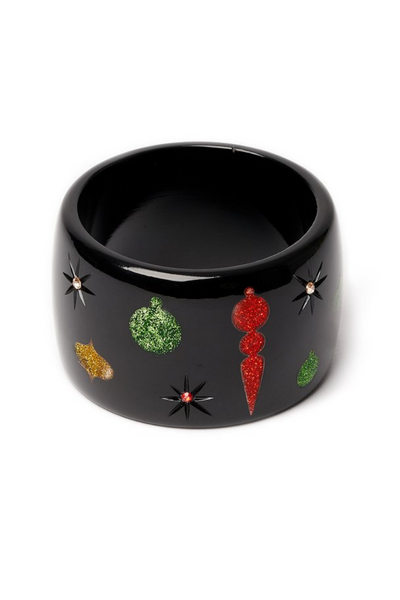 Extra Wide Black Baubles Bangle