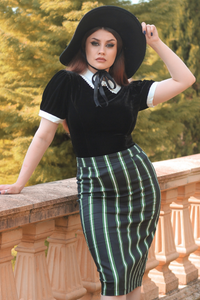 Polly Witch Stripes Pencil Skirt