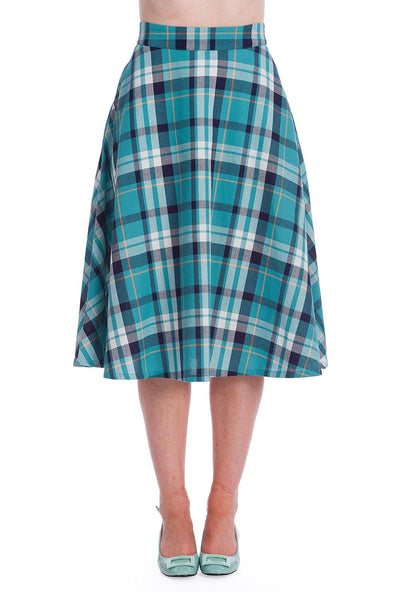 Treat Me Flare Skirt: Blue/Green - Fluro Sugar
